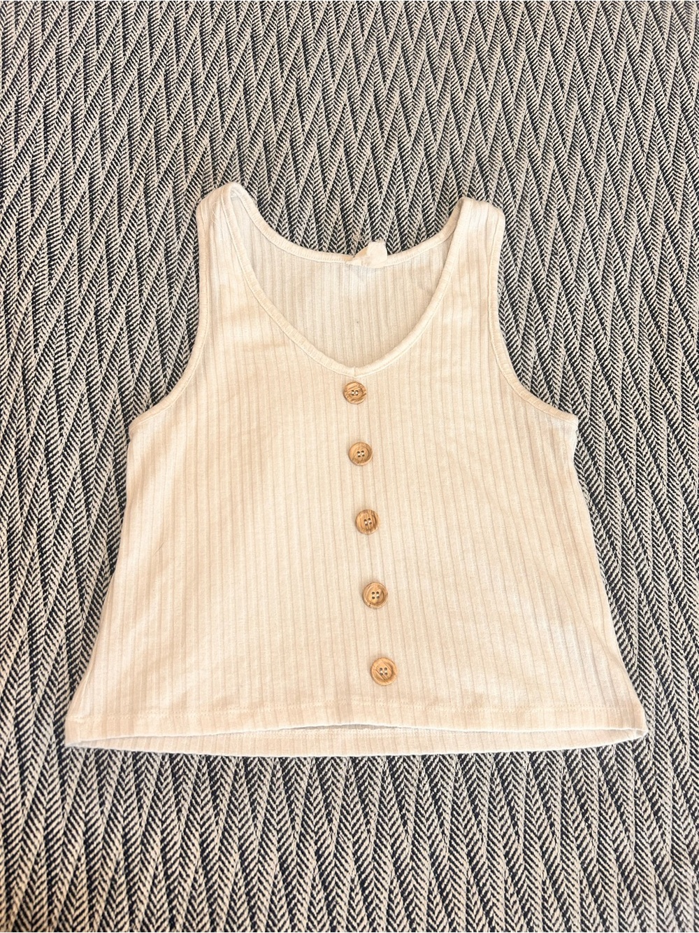 One Step Up white ribbed tank top